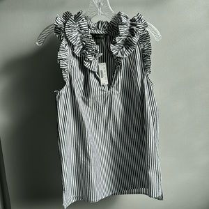 NWT JCrew Sleeveless Ruffle Blouse